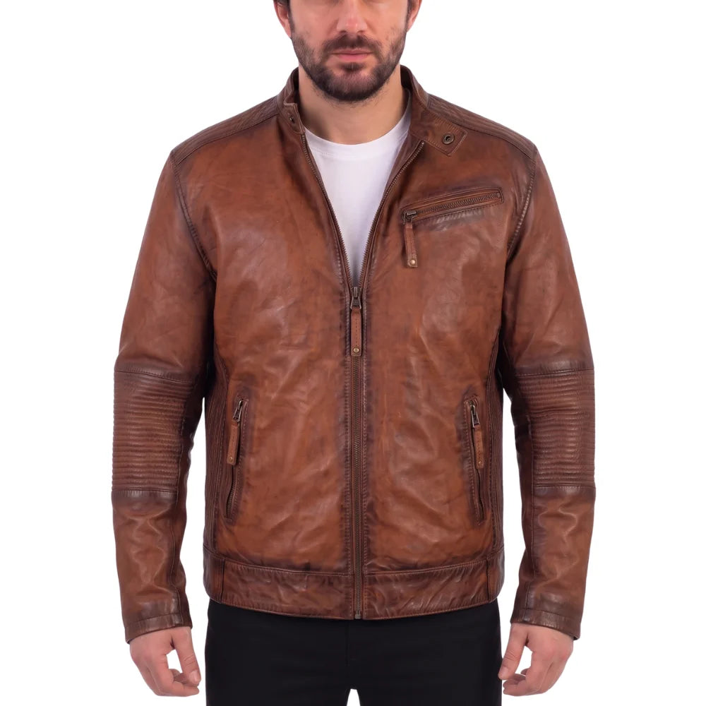 Men's Ruda Burnished Leather Jacket