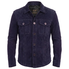 Neive's Navy blue suede shirt