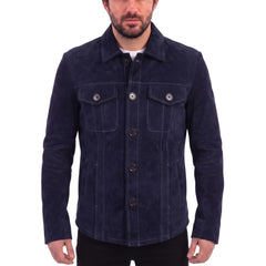 Neive's Navy blue suede shirt