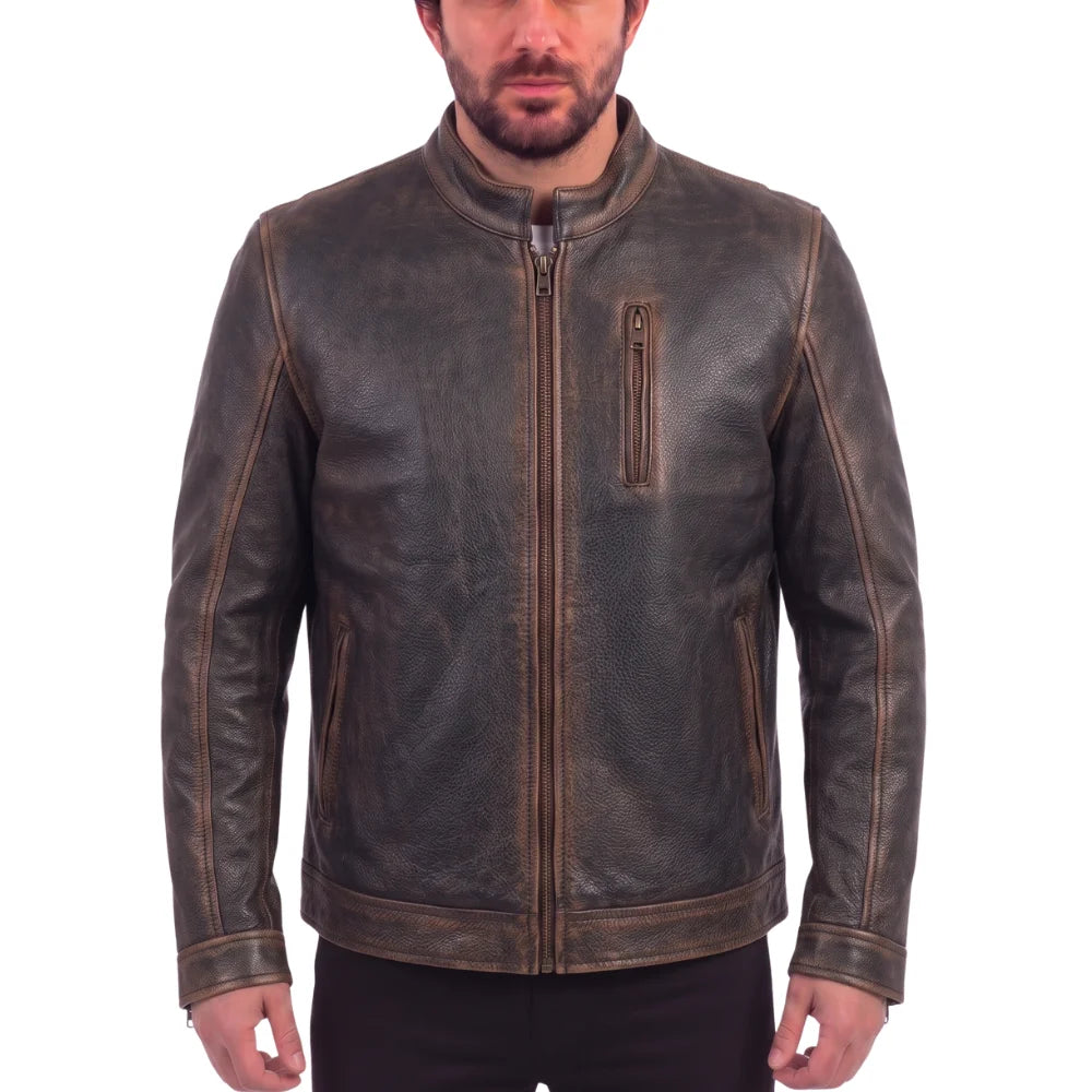 Finnegan Distressed leather jacket