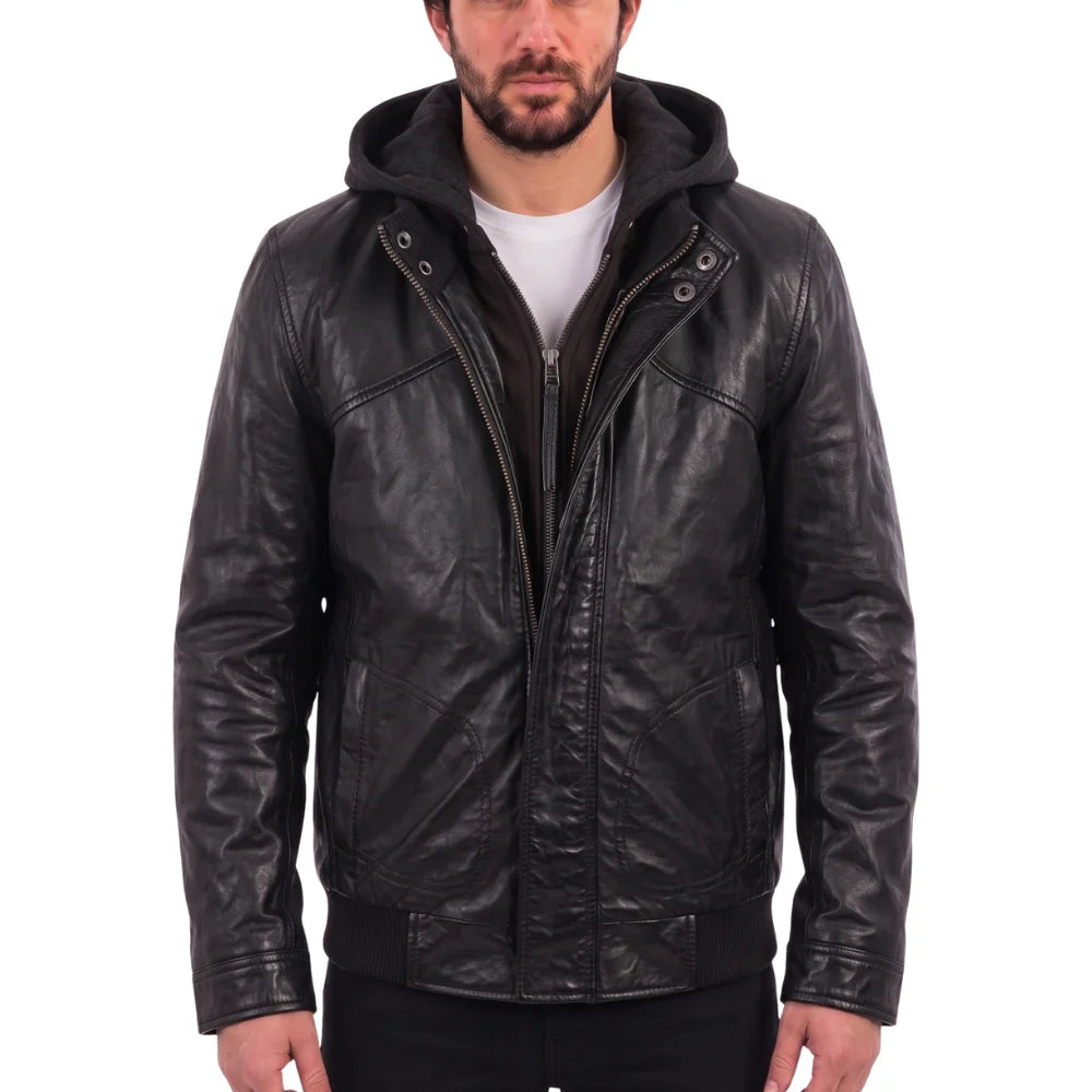 Men's Turku Black Leather Jacket