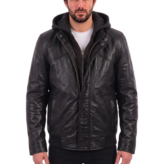 Men's Turku Black Leather Jacket