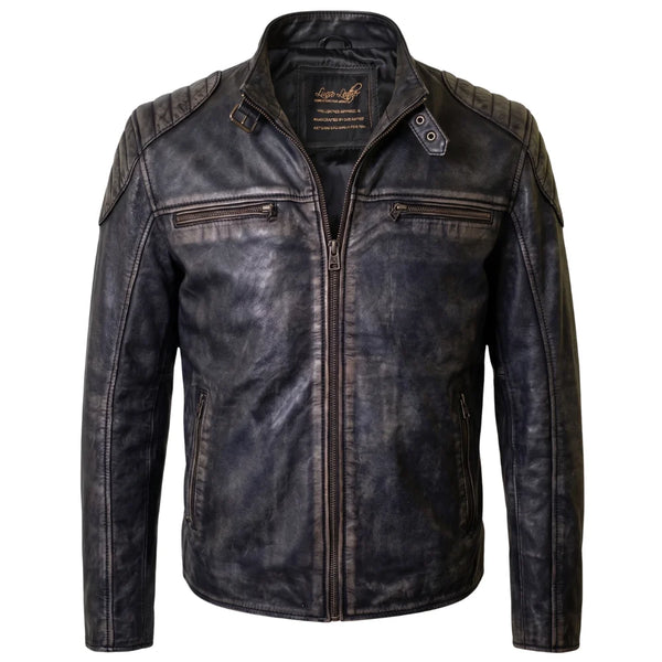 Hendrix's Distressed Leather Jacket with collar belt