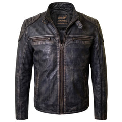 Hendrix's Distressed Leather Jacket with collar belt