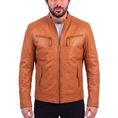 Men's Miass Tan Leather Jacket