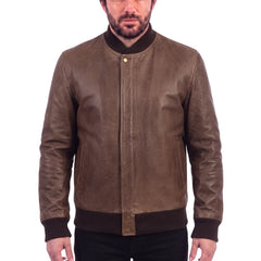 Levi Brown Oiled leather Bomber jacket