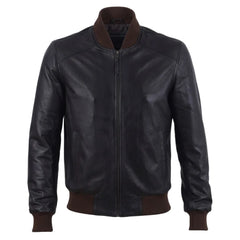 Gage Black bomber leather jacket