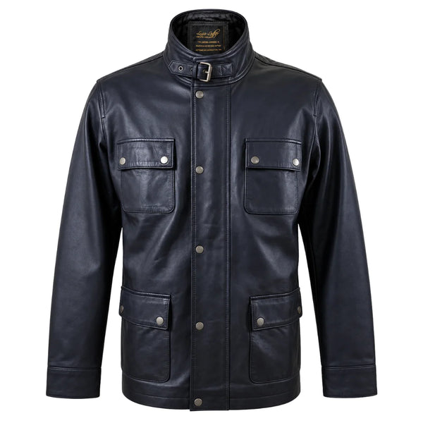 Mosley's leather jacket with flap pockets