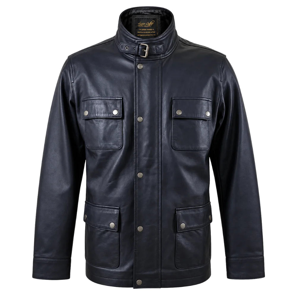 Mosley's leather jacket with flap pockets