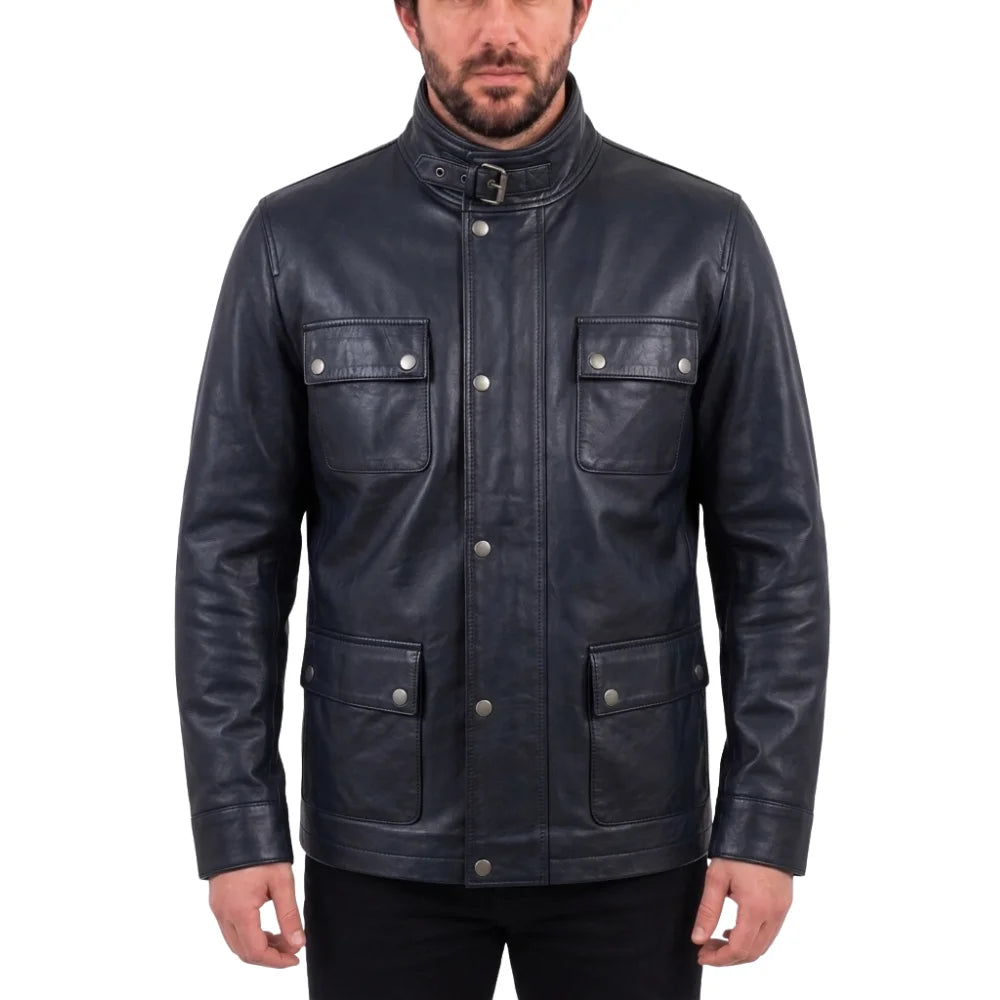 Mosley's leather jacket with flap pockets