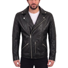 Bubble Textured Leather Biker Jacket
