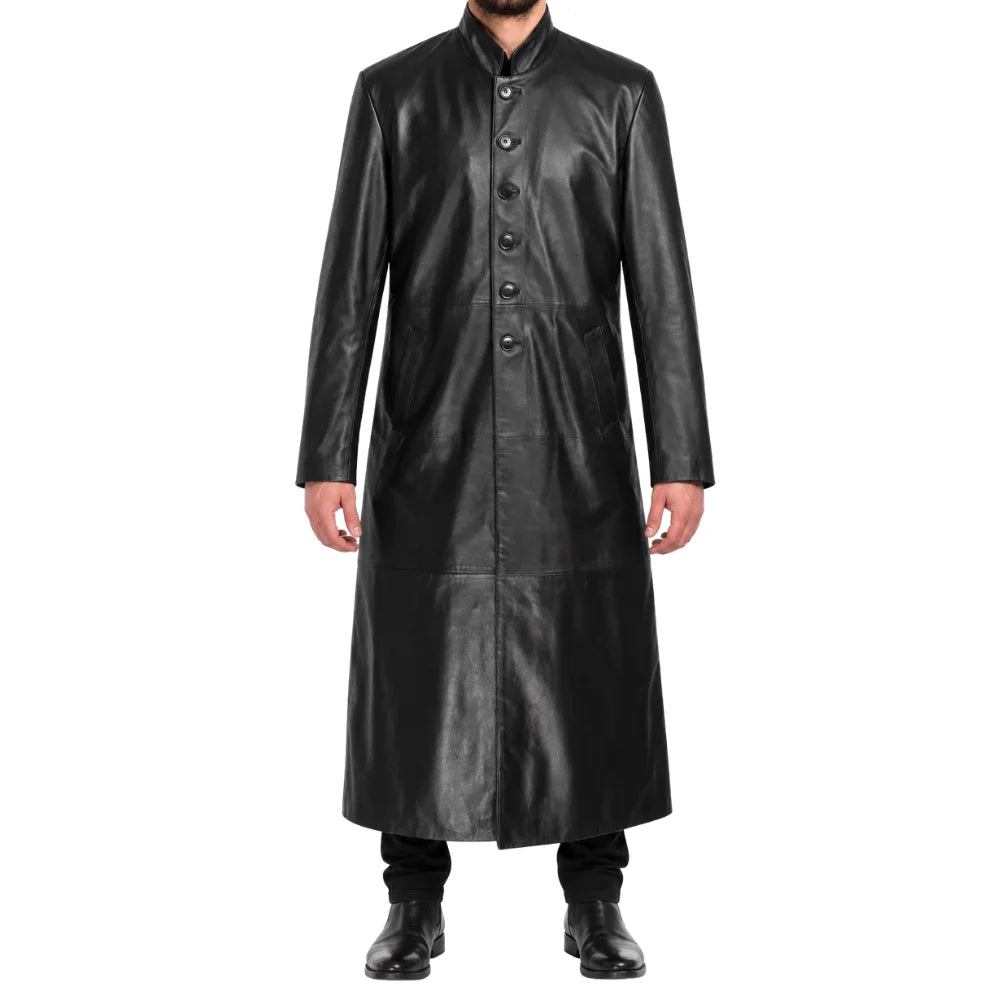 Gilbert black Round collar Black Long coat