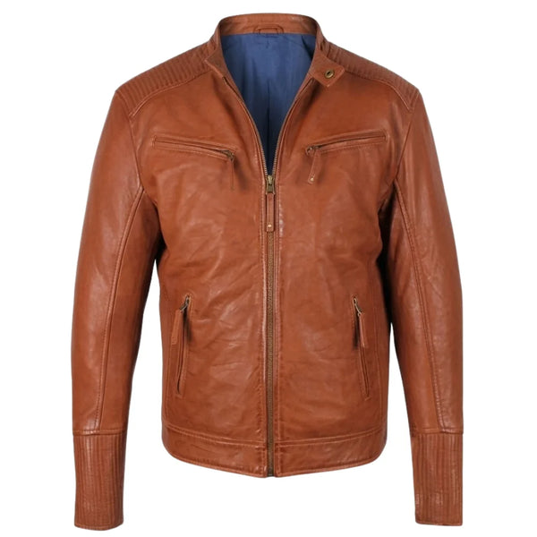 Men's Miass Tan Leather Jacket
