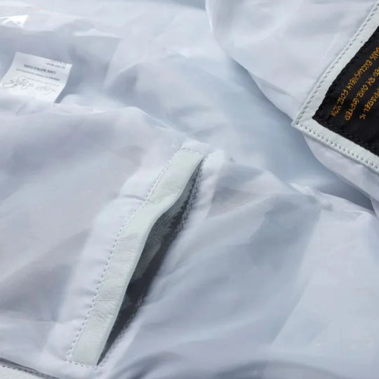 Plain White moto style leather jacket