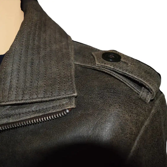 Vintage Blast leather jacket with point collar