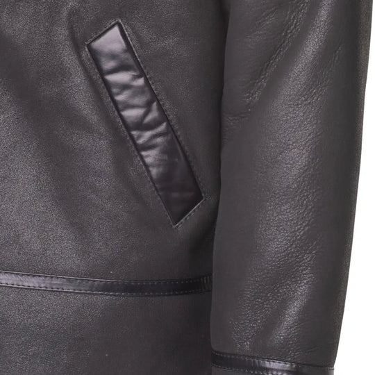 Black B3 Bomber Aviator Shearling Jacket
