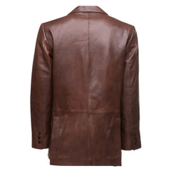 Two-tone Brown leather blazer