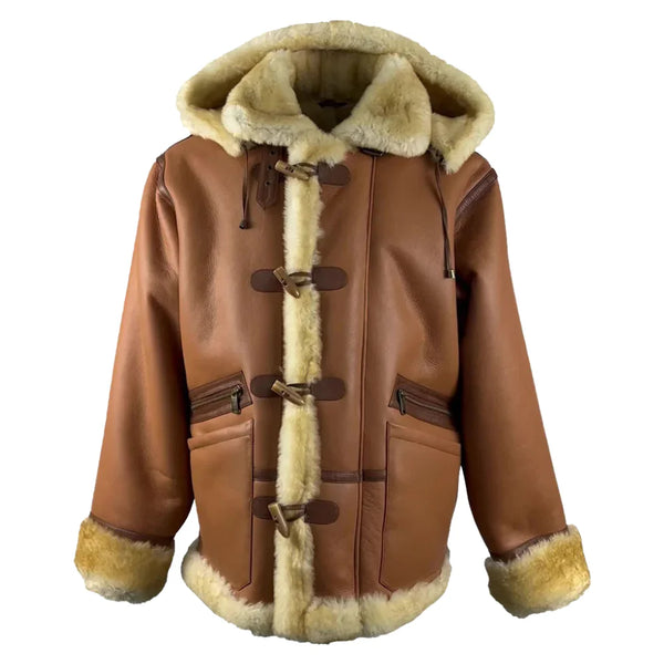 Steve hart Tan Brown Shearling duffle coat