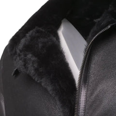 Black B3 Bomber Aviator Shearling Jacket