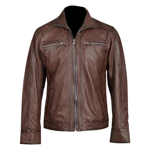 Thatchers premium hand waxed brown leather jacket