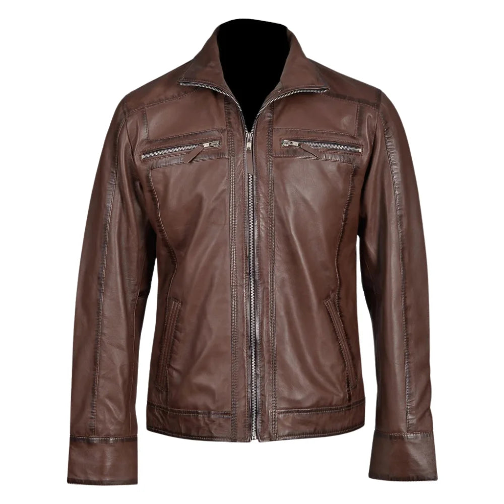 Thatchers premium hand waxed brown leather jacket