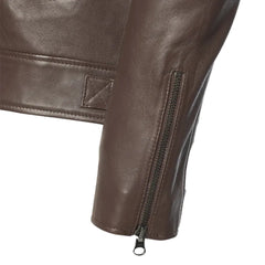 Brown leather jacket with collars