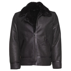 Black B3 Bomber Aviator Shearling Jacket