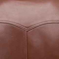Brown leather jacket with collar belt