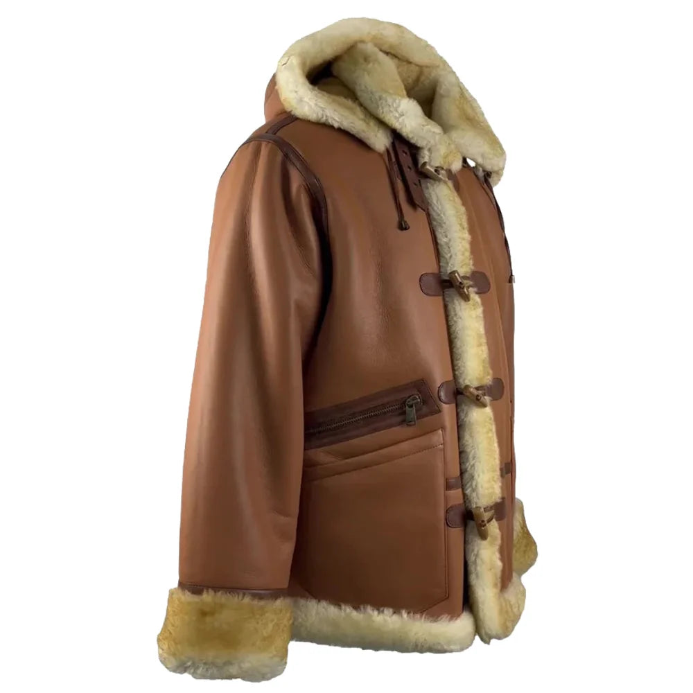 Steve hart Tan Brown Shearling duffle coat