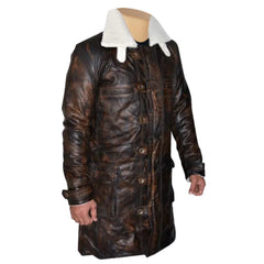 The Dark Knight Rises Bane's Distressed Leather Trench Coat