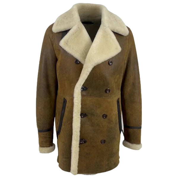 Tyler's Distressed Shearling Trench Coat