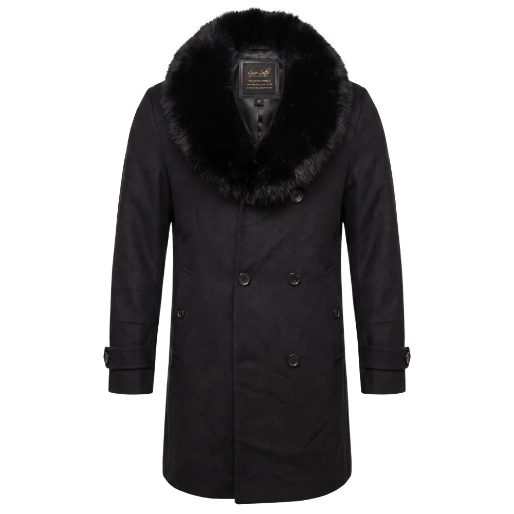 Farrel's Cashmere 3/4 length trench coat with Fox Fur collar