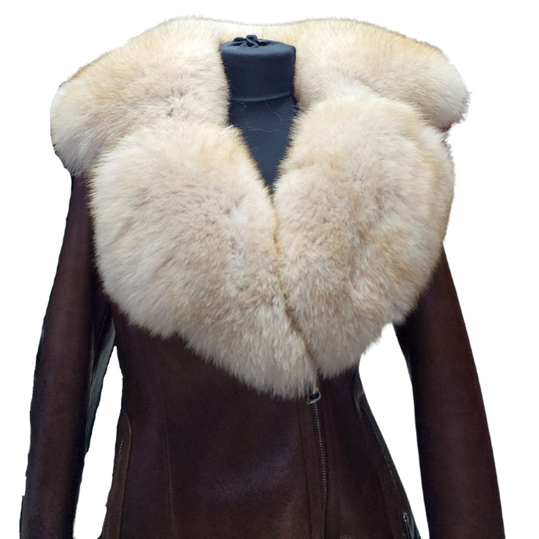 Gianna's brown shearling fur coat