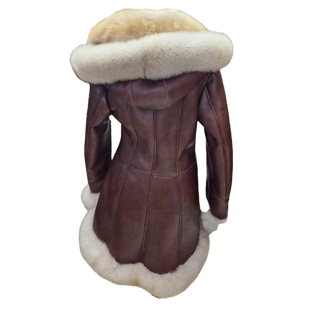 Gianna's brown shearling fur coat