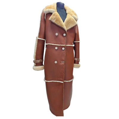 Liliana's Golden Tan Shearling trench coat