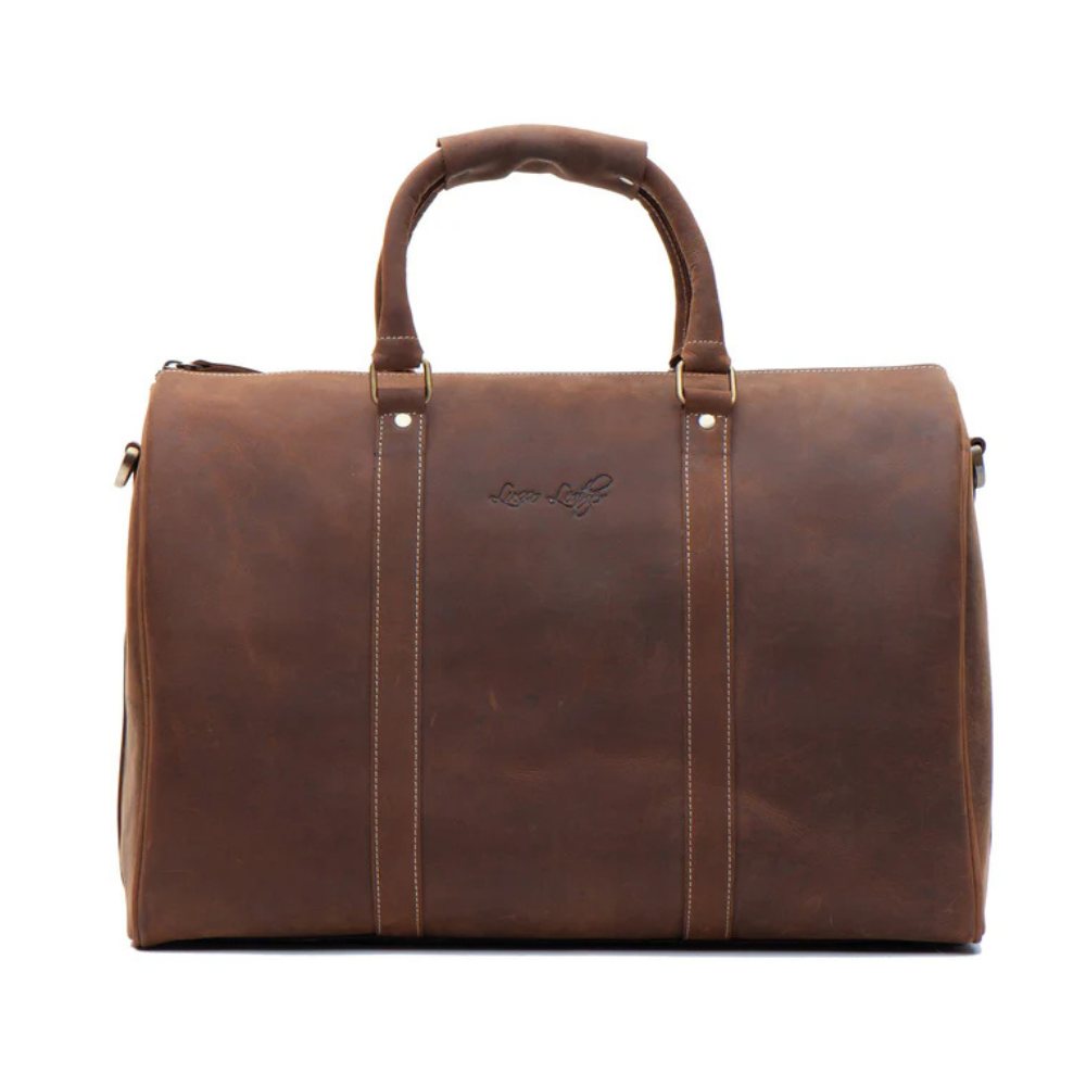 Vintage Leather Business Travel Duffel Bag