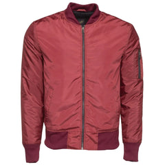 Archer's Maroon Nylon Flight Jacket front view on a white background