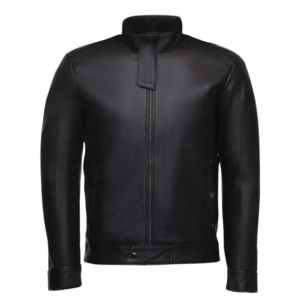 Asher plain Black Cafe Racer jacket