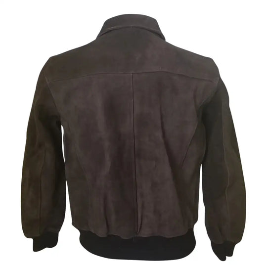 Bernard's Dark Brown Bomber Style Leather Jacket