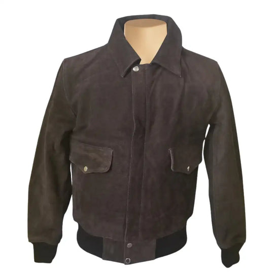 Bernard's Dark Brown Bomber Style Leather Jacket