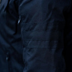 Black Armored Air Ventilation Waterproof Leather Motorcycle Jacket sleeve detail armored leather cuff