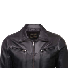 Black Leather Jacket with Collars close up black leather texture
