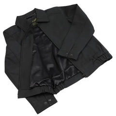 Blaze Matte Black Classic Leather Jacket close up matte leather texture