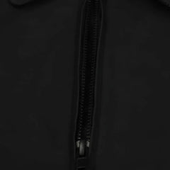 Blaze Matte Black Classic Leather Jacket close up zipper on leather jacket