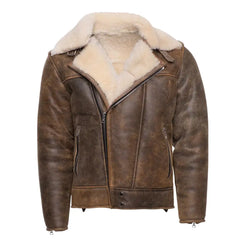 Carter's Distressed Leather Biker Bomber Jacket