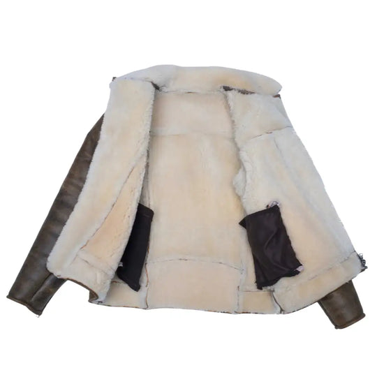 Carter's Distressed Leather Biker Bomber Jacket close up distressed leather texture