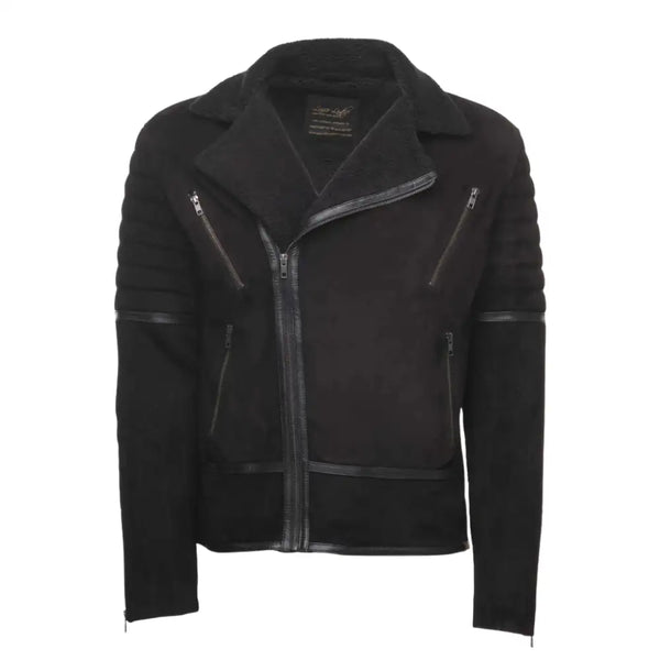 David Black Suede Leather Biker Jacket