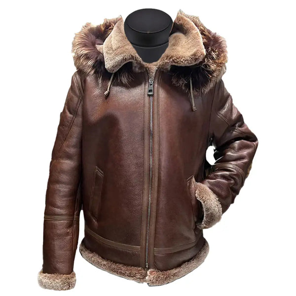 Felix Brown bomber jacket with hoodie