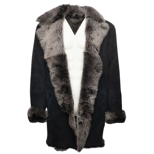 Georges Toscana Shearling Sheepskin Coat front angle luxury sheepskin winter coat