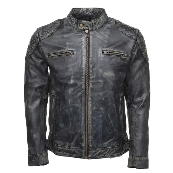 Grayson stone wash Cafe Racer jacket